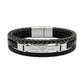 Emporio Armani Triple Layer Leather & Stainless Steel Men's Bracelet