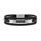 Men's Emporio Armani Multi-Strand Black Genuine Leather Bracelet