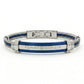 Men's Tommy Hilfiger Silver & Blue Cable Wire Bracelet | Adjustable Size