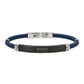 HUGO BOSS Blue Double Cable Wire Men's Bracelet - Black ID Bar