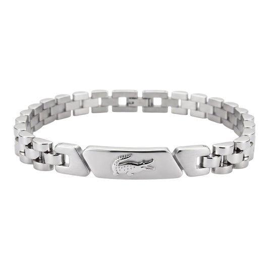 Lacoste Adjustable Silver Stainless Steel Men's Bracelet