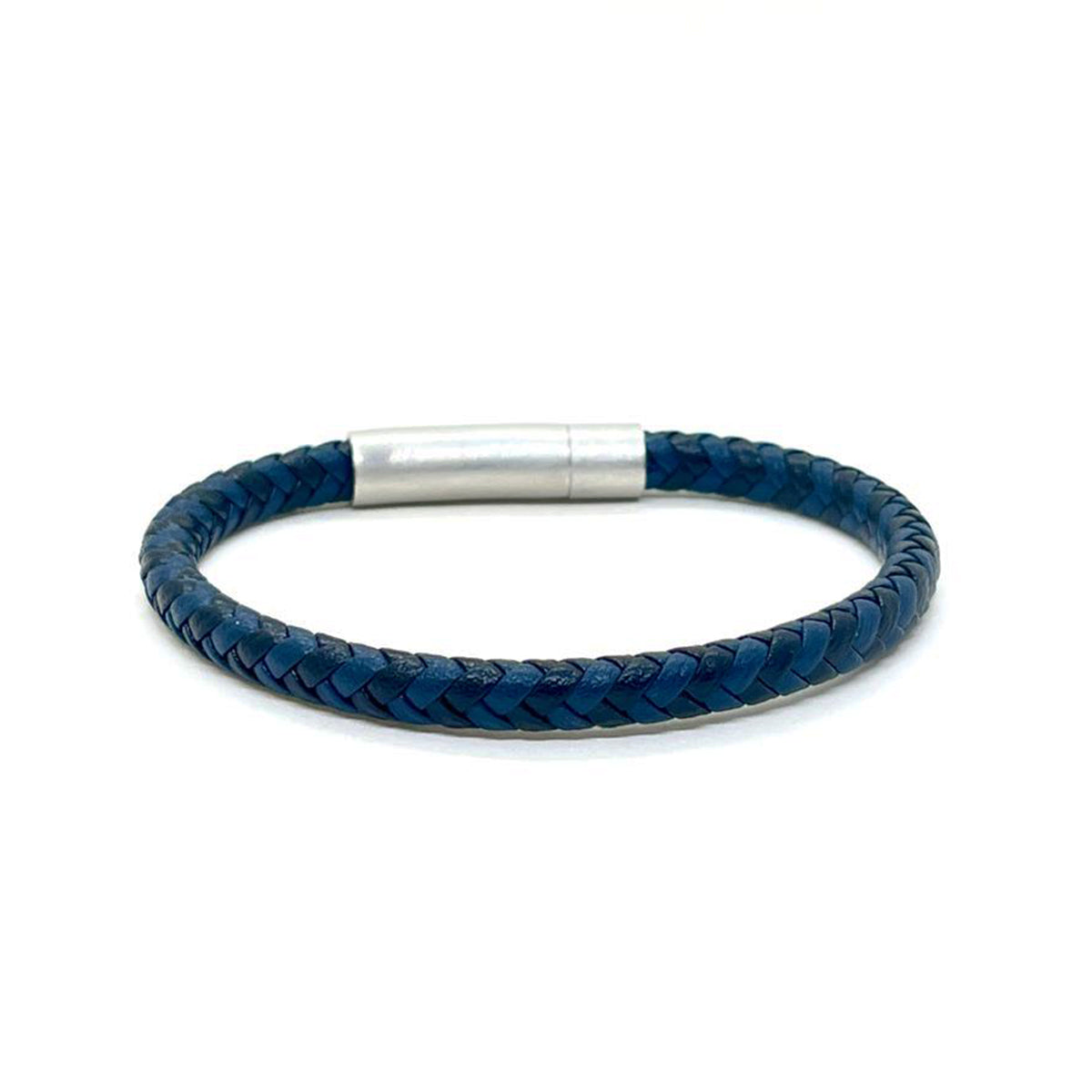 Genuine Leather Men's bracelet Dark Blue & Black