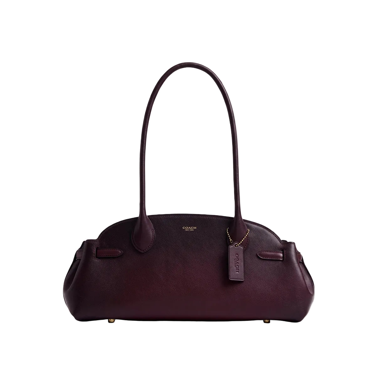 Authentic Coach Leather Shoulder Bag - Deep Burgundy
