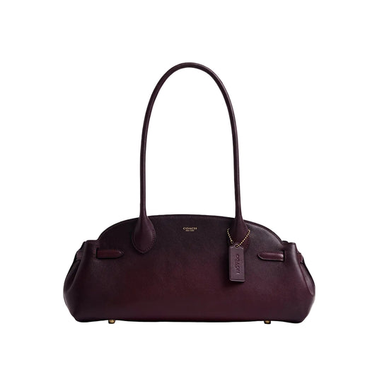Authentic Coach Leather Shoulder Bag - Deep Burgundy
