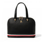 Authentic Tommy Hilfiger Black Dome Satchel - Signature Stripe