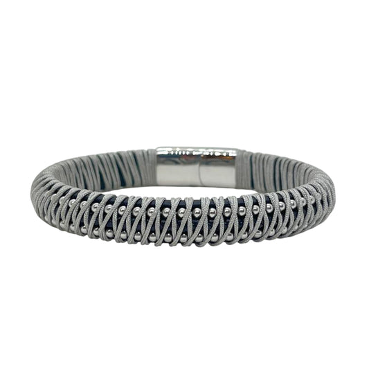The Sterling Weave | Grey & Silver Artisan Bracelet