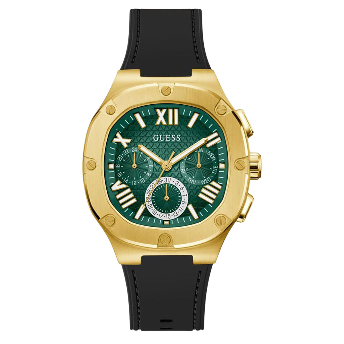 Green Dial watch with Silicone Strap - Multifunction dial | GW0571G3