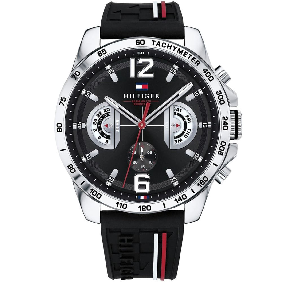 Tommy Hilfiger Black Dial and Rubber Strap | 1791473