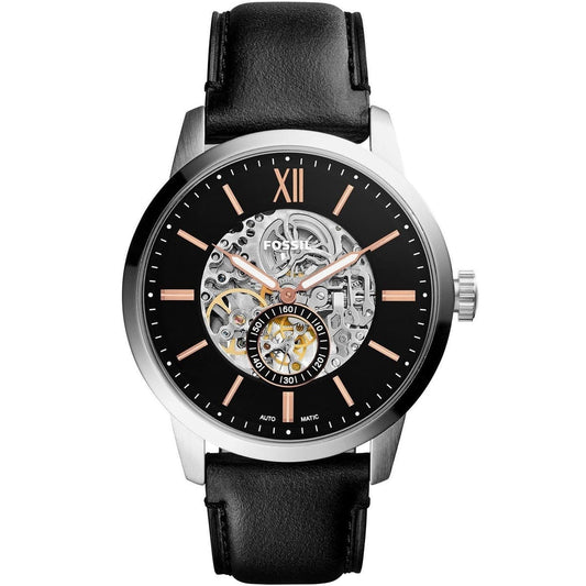 Men's Townsman 48 mm Automatic Black Leather Watch | ME3153