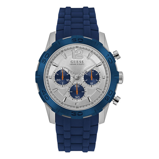 Guess Caliber Blue Strap White Dial Men's Watch | W0864G6