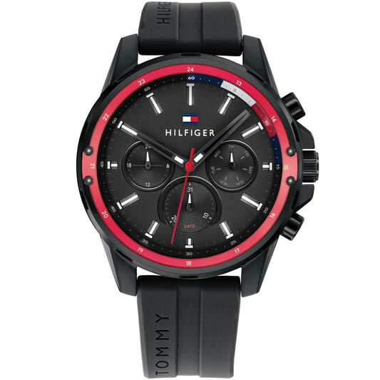 Tommy Hilfiger rubber men's watch Mason 1791793 Black Dial