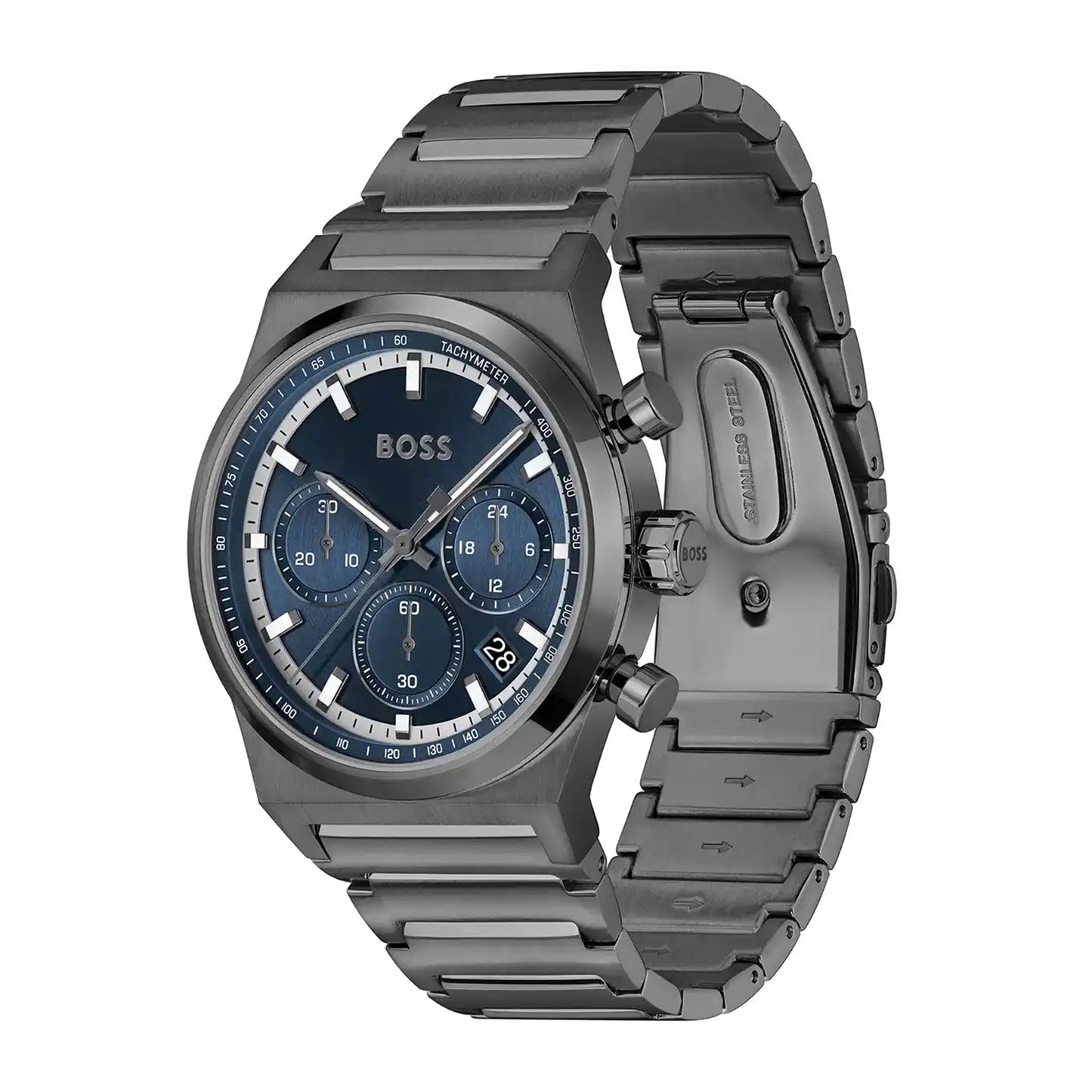 Boss Chronograph Men's Watch Blue Dial & Grey Band | 1514223