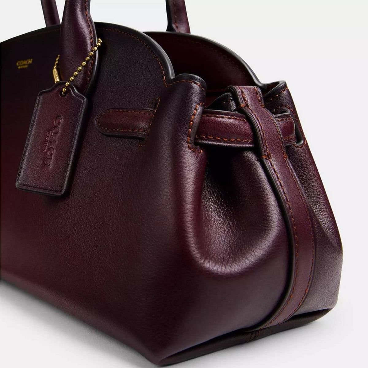 Authentic Coach Leather Shoulder Bag - Deep Burgundy