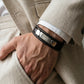 Lacoste Men's Multi-Layer Black Leather & Stainless Steel Bracelet
