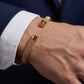 Premium Men's Gold Steel Link Bracelet | Flexible Size