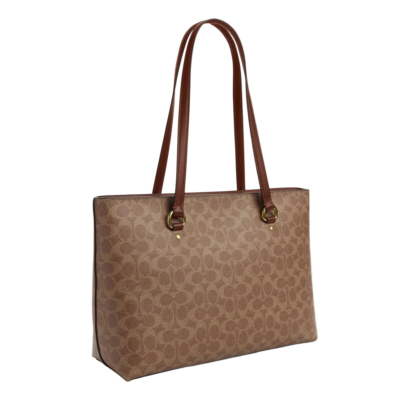 Authentic Coach Gallery Tote in Signature Canvas - Khaki/Saddle