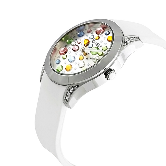 ساعة GUESS W1059L1 للنساء بحزام مطاطي