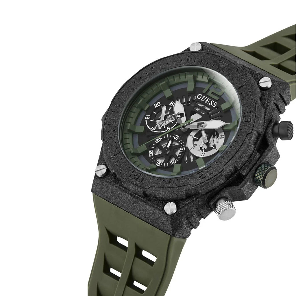 Guess Exposure Chronograph Green Strap Men's Watch | GW0325G2