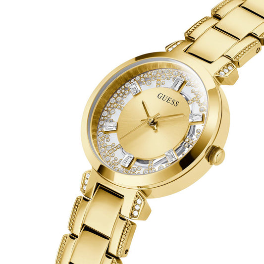 GUESS Ladies Full Gold with crystal Dial Watch | GW0470L2