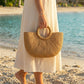 Minimalist Half-Moon Woven Straw Bag | Premium Natural Straw