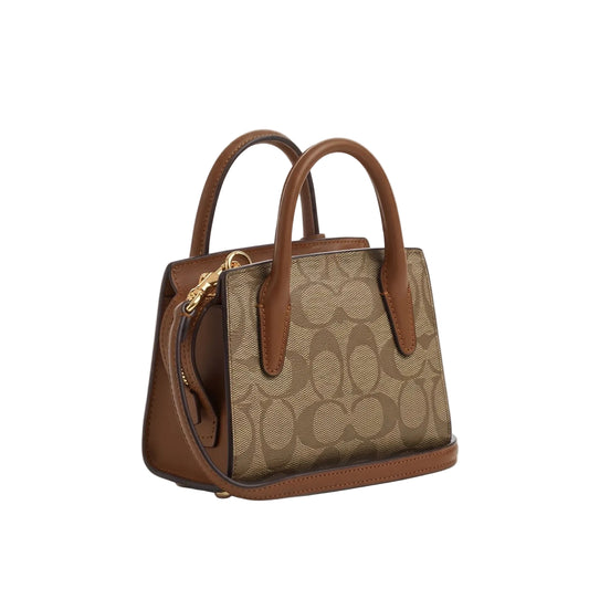 Authentic Coach Signature Mini Tote Cross body - Khaki/Saddle