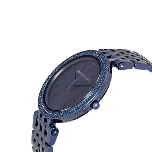 ساعة كوارتز نسائية من الستانلس ستيل بمينا زرقاء - مايكل كورس MK3417