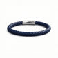 Premium Navy Woven Bracelet for Men with Silver Clasp