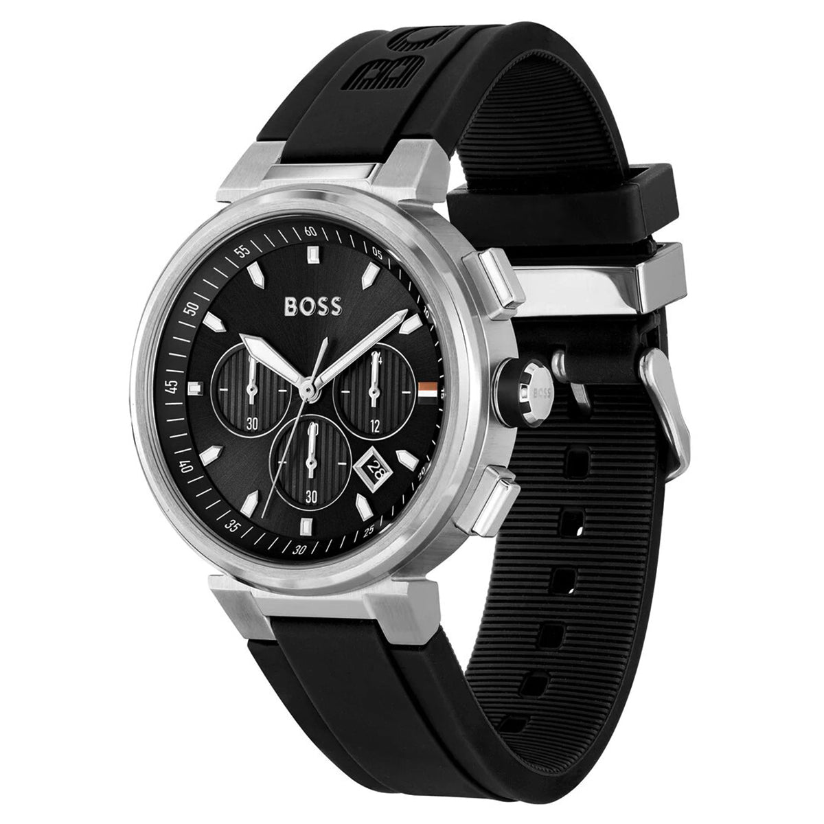 HUGO BOSS Men's Black Dial Silicone Strap Watch | 1513997