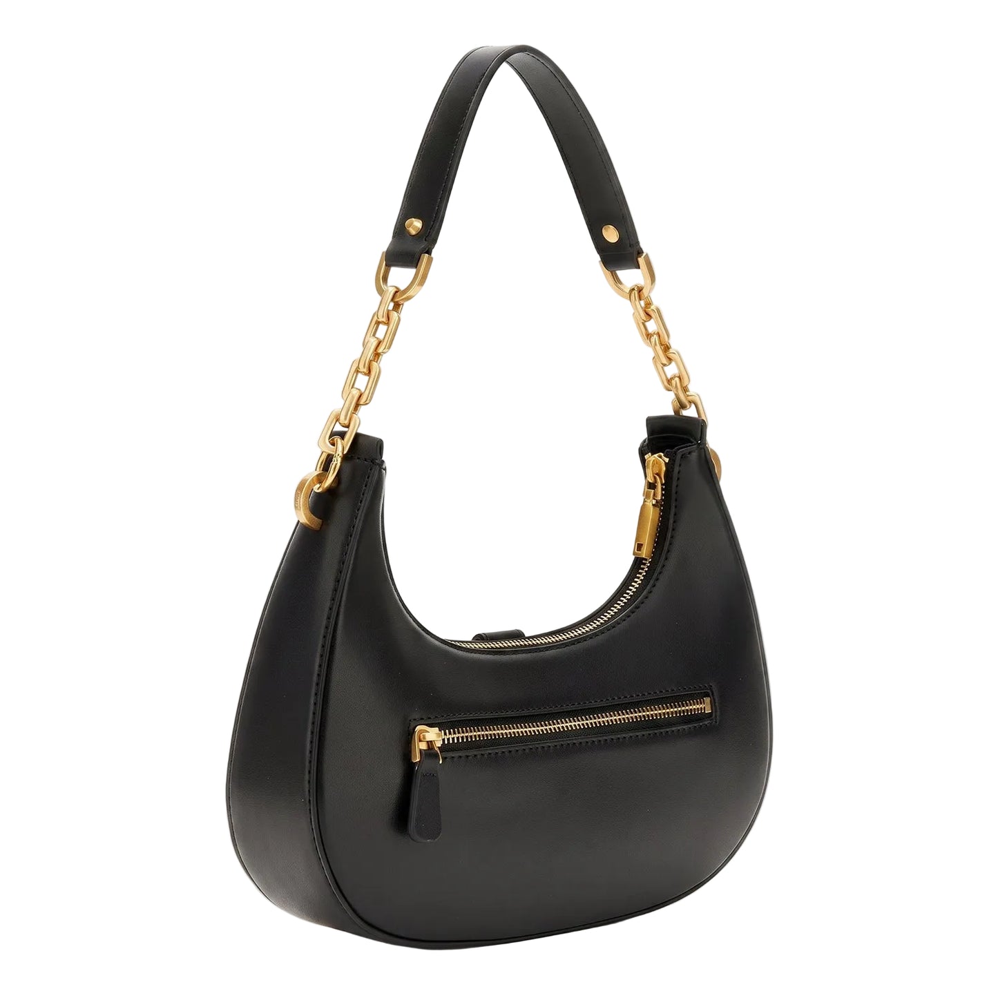 Authentic GUESS Black Hobo Shoulder Bag - Gold Chain & G Logo