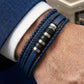 The Layered Navy Blue Leather Bracelet