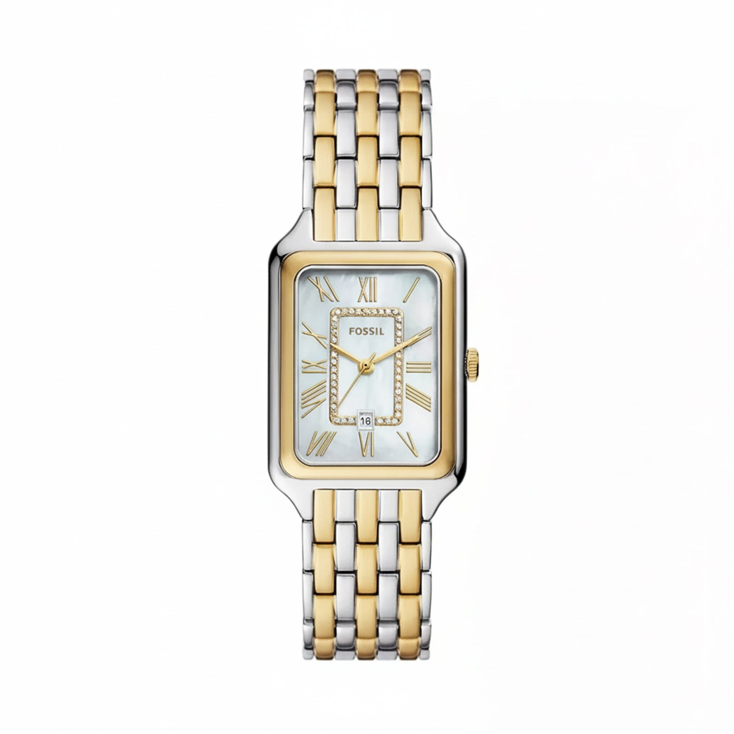 Three-Hand Date Silver-Gold Stainless Steel Women Watch ES5305
