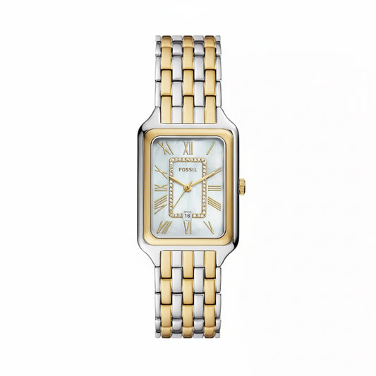 Three-Hand Date Silver-Gold Stainless Steel Women Watch ES5305