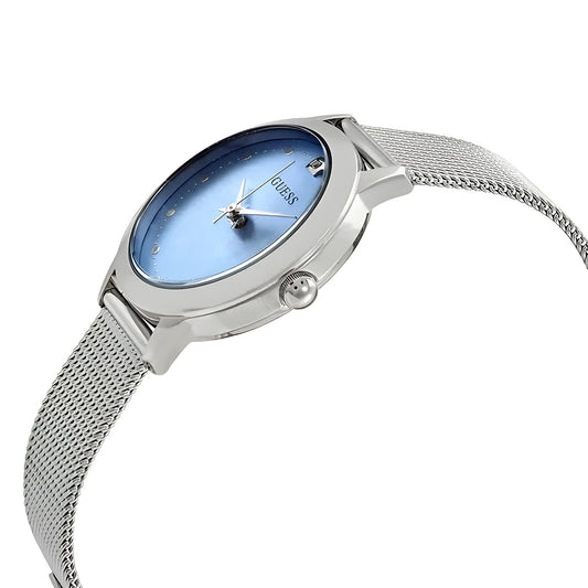 ساعة GUESS للسيدات باللون الفضي الكامل مع مينا كريستال | GW0470L1