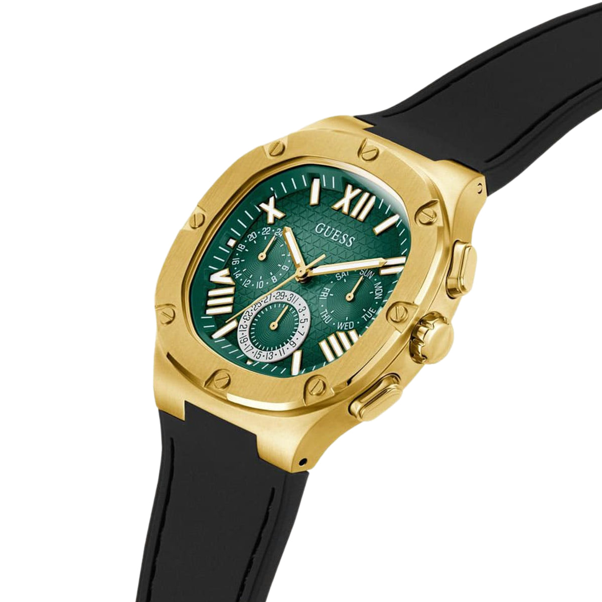 Green Dial watch with Silicone Strap - Multifunction dial | GW0571G3