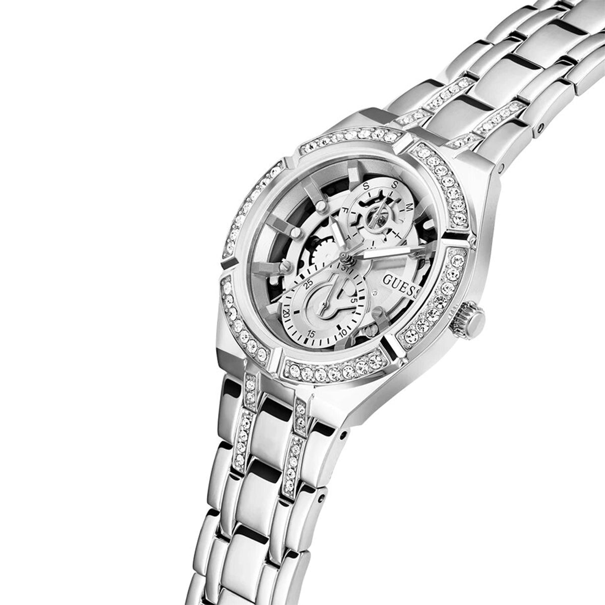 GUESS Ladies Full Silver Multi-function Watch| GW0604L1