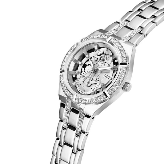 GUESS Ladies Full Silver Multi-function Watch| GW0604L1