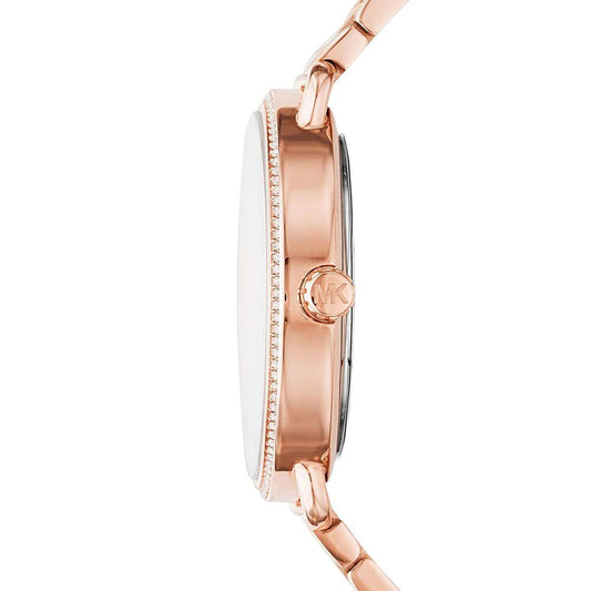 Michael Kors Rose Gold Women Watch White Pearl Dial | MK3887