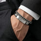 Men's Lacoste Layered Leather & Woven Chain Bracelet