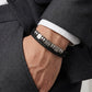 BOSS Men's Braided Leather & Steel Link Bracelet