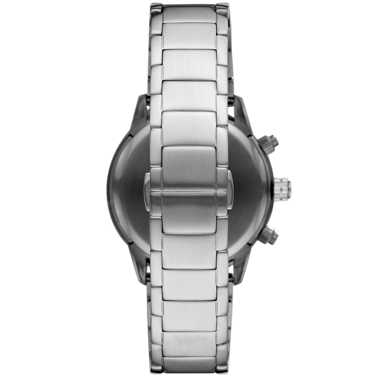 Black dial Men's Watch with stainless-steel silver strap