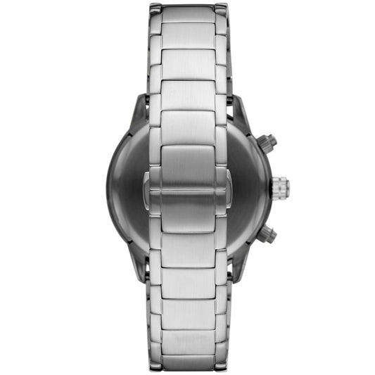 Black dial Men's Watch with stainless-steel silver strap