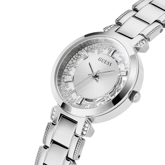 GUESS Ladies Full Silver with crystal Dial Watch | GW0470L1