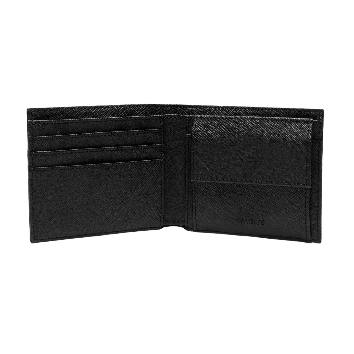 Lacoste Black Men's Petit Pique Three Card Wallet