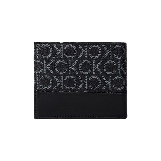 Men's Black Classic Mono Medium Bi-Fold Coin Wallet