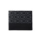 Men's Black Classic Mono Medium Bi-Fold Coin Wallet