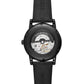 Multifunction automatic men's watch - Black leather strap