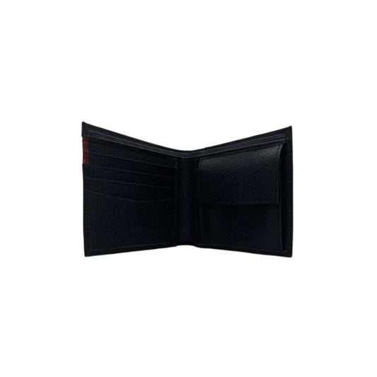 Tommy Black Men's Textured Leather Bifold Wallet