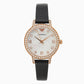 Women Watch with Black Leather Strap and White Dial | AR11485