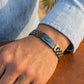 Lacoste Men's Gunmetal Stainless Steel Adjustable Link Bracelet