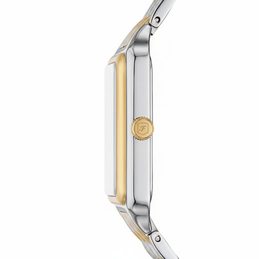 Three-Hand Date Silver-Gold Stainless Steel Women Watch ES5305